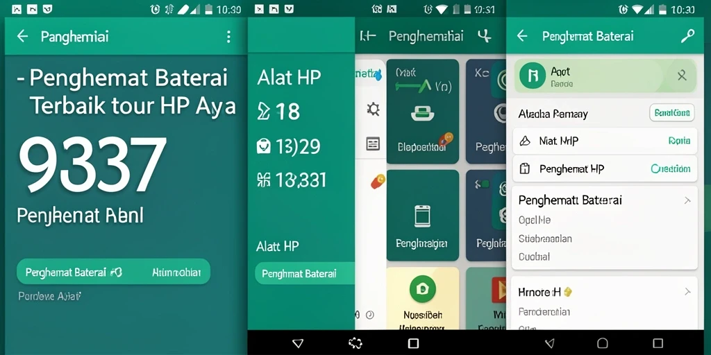 Tampilan antarmuka aplikasi Penghemat Baterai 93337 yang ramah pengguna.