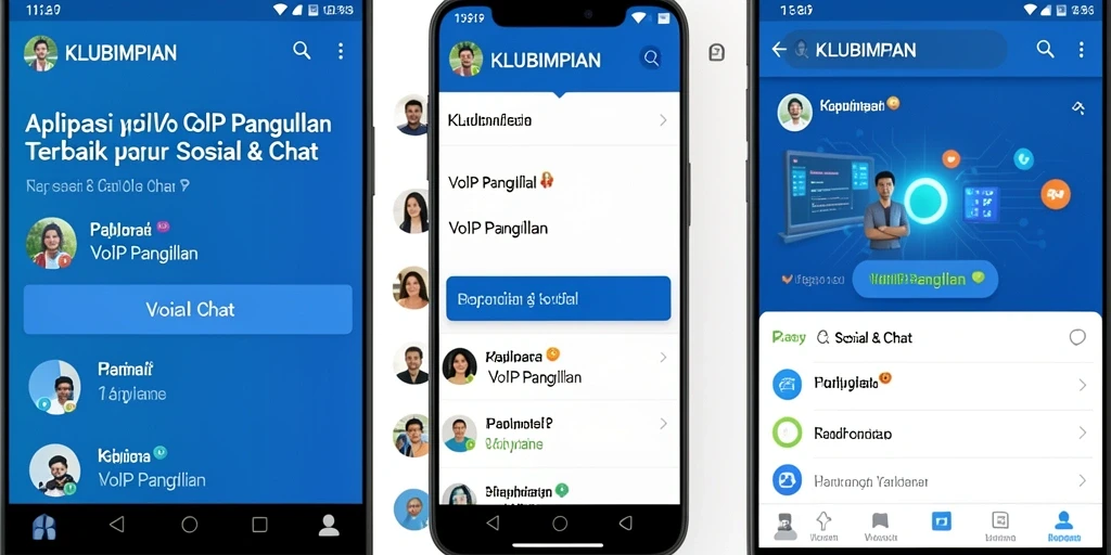 Tampilan antarmuka KLUBIMPIAN dengan fitur VoIP Panggilan.