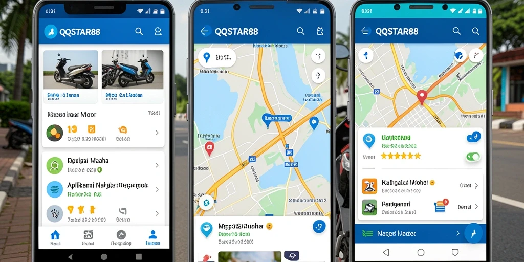 Antarmuka pengguna QQSTAR88 untuk Navigasi Motor yang mudah digunakan.