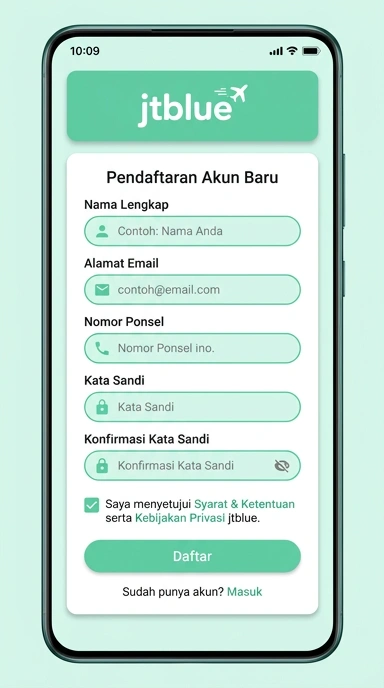 Buat Akun Baru di jtblue Dengan Mudah
